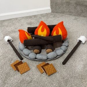 Plush Campfire Play Set with Marshmallows and S'mores
